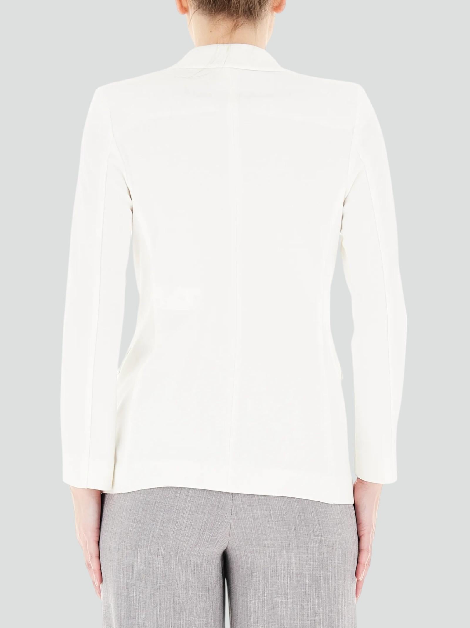 Blazer "Gemma" Bianco in Jersey con Doppiopetto e Rever Classico 