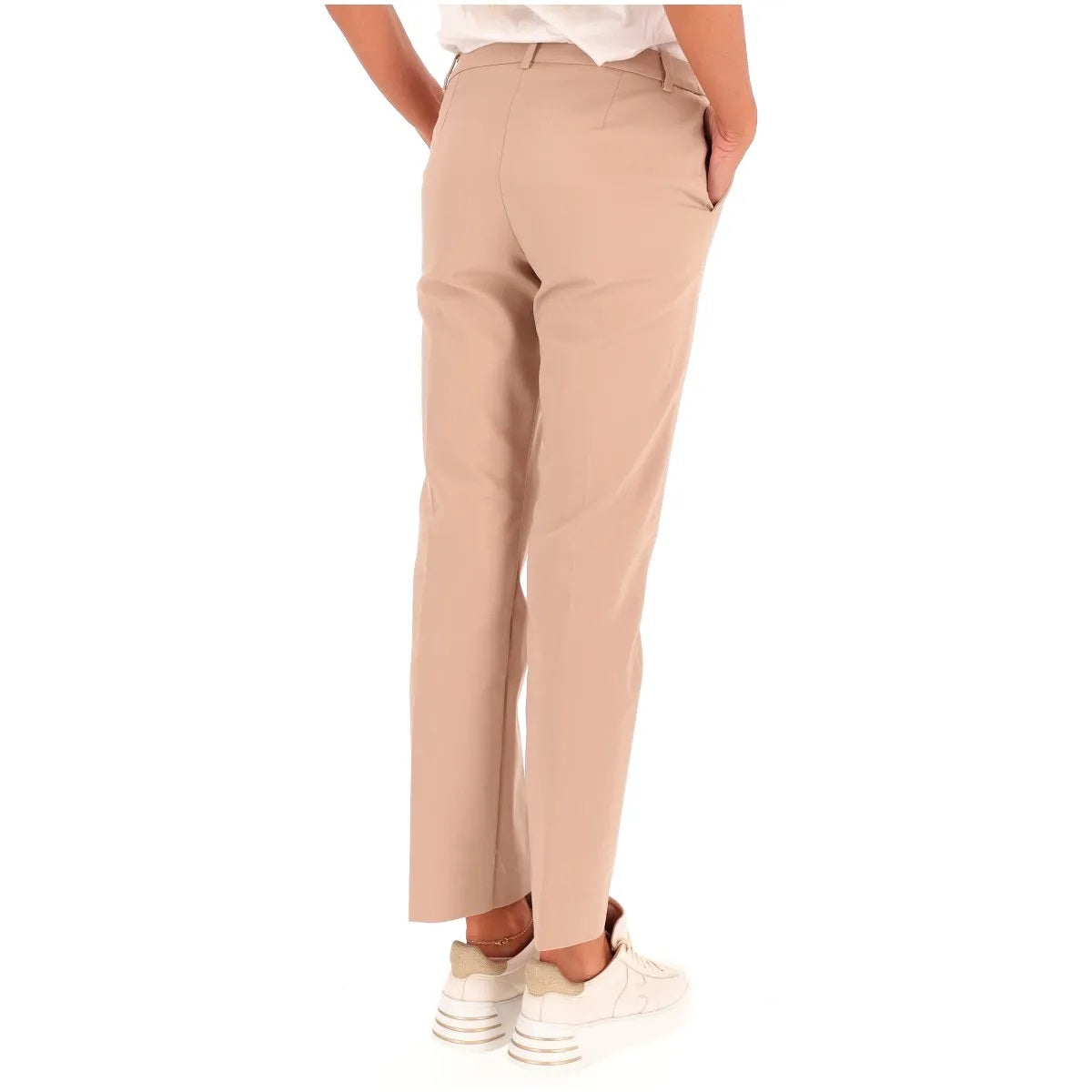 Pantalone "Irlanda" Cammello Slim Fit con Piega Stirata 