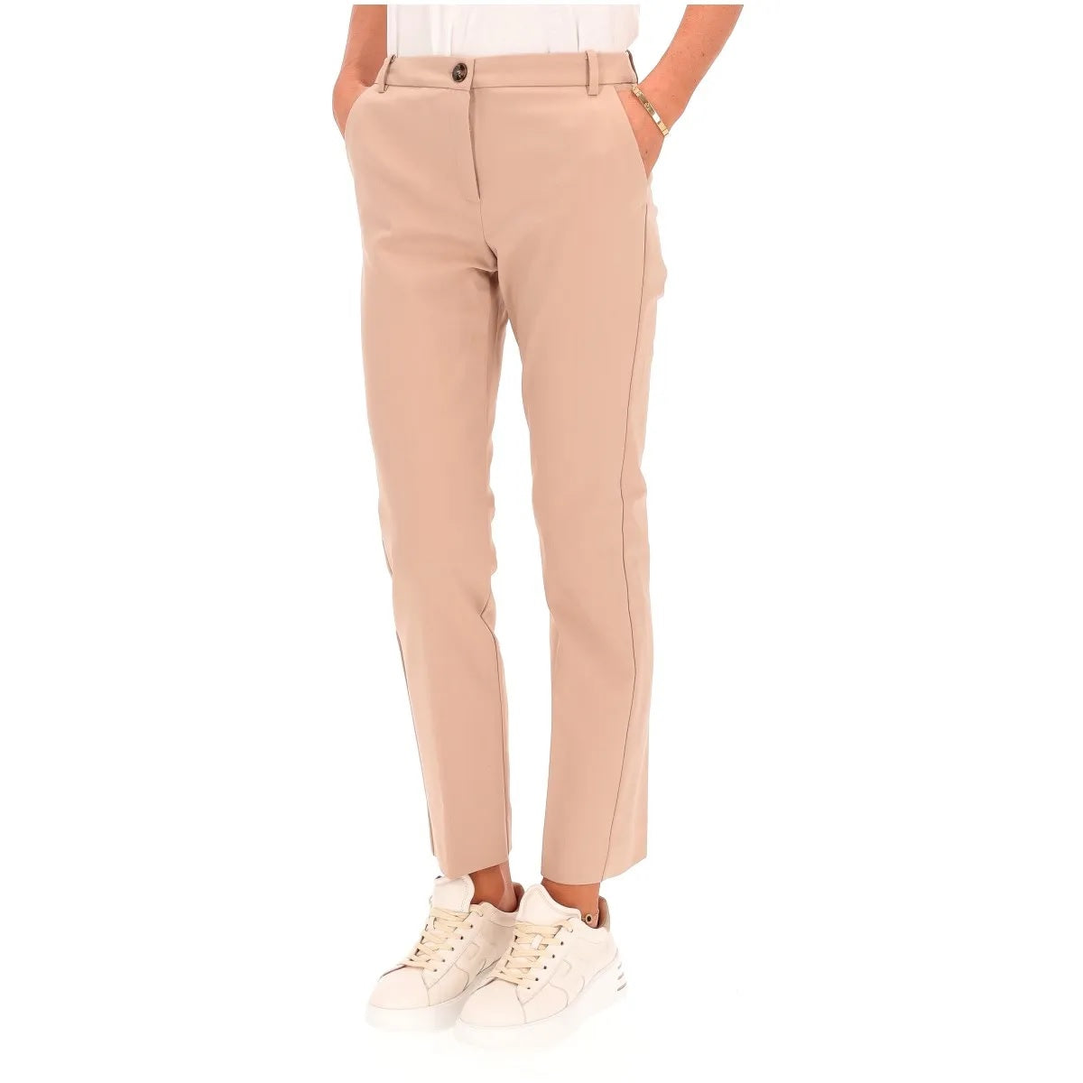 Pantalone "Irlanda" Cammello Slim Fit con Piega Stirata 