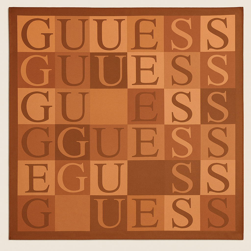Sciarpa Guess marrone con Logo All-Over 