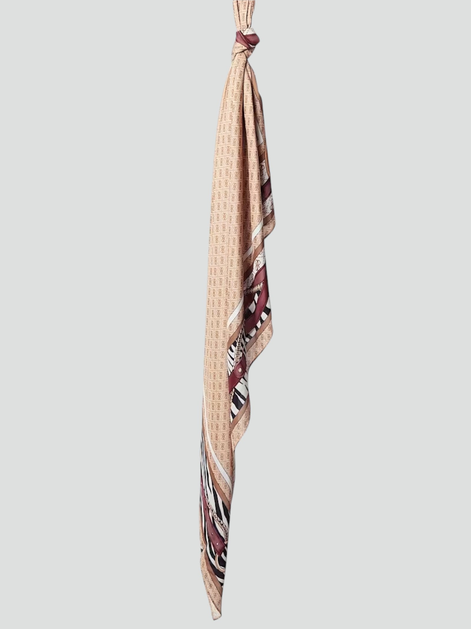 Foulard Animalier con Cinture e Logo 4G Beige in Viscosa 