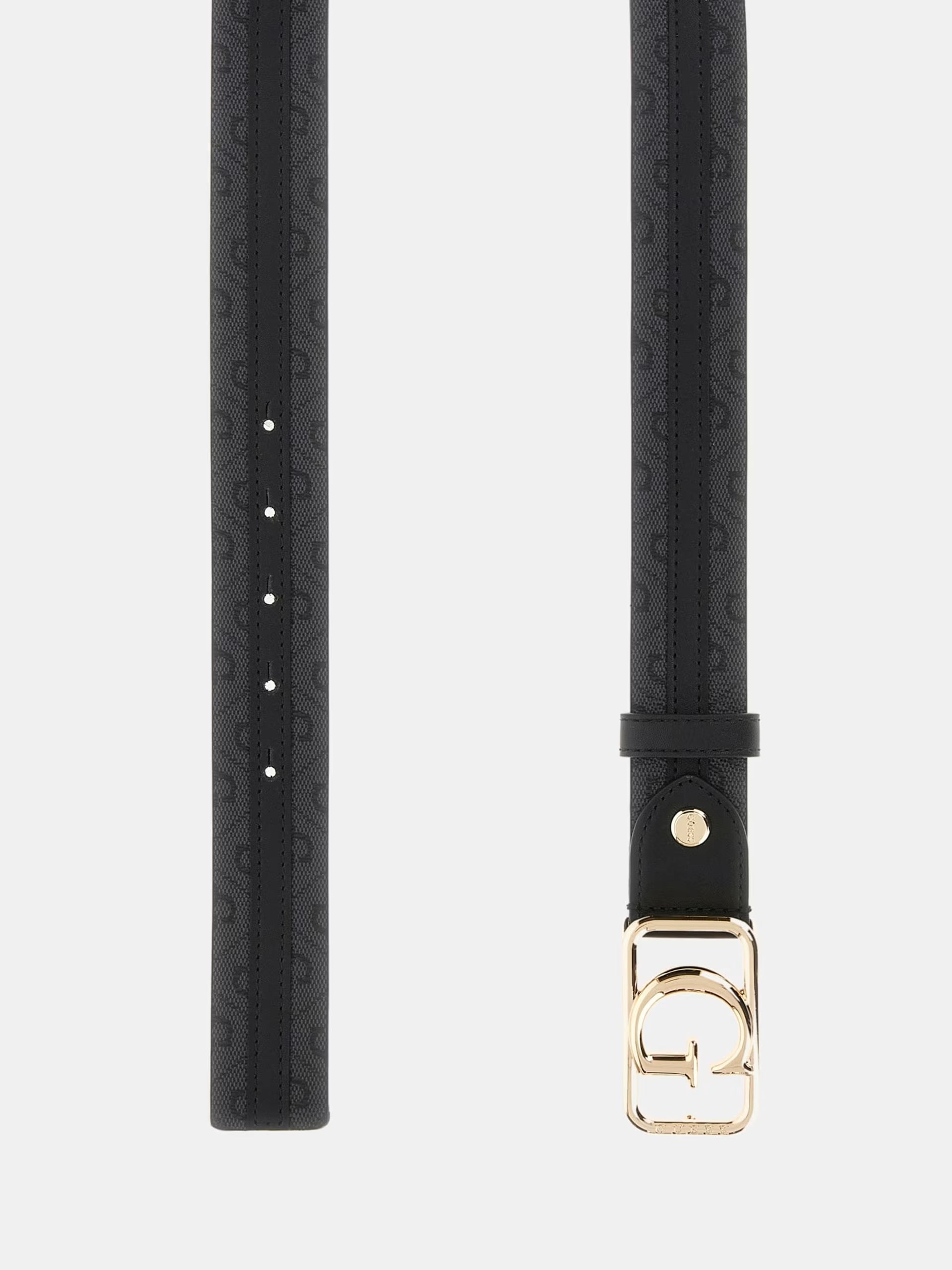 Cintura Guess Nera con Fibbia G Logo Dorata  in Ecopelle 