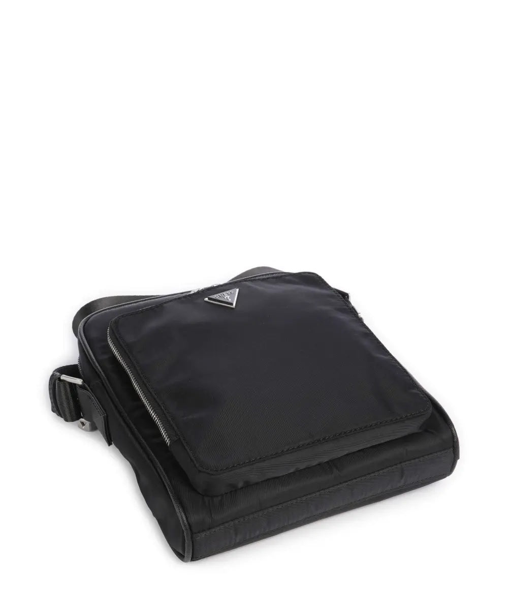Borsa a Tracolla Uomo "Milano" Nera con Tasche Multiple 