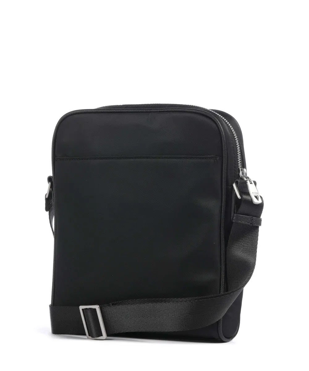 Borsa a Tracolla Uomo "Milano" Nera con Tasche Multiple 