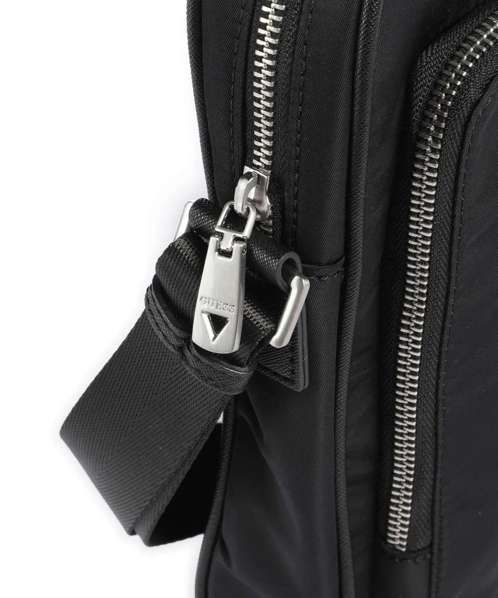 Borsa a Tracolla Uomo "Milano" Nera con Tasche Multiple 