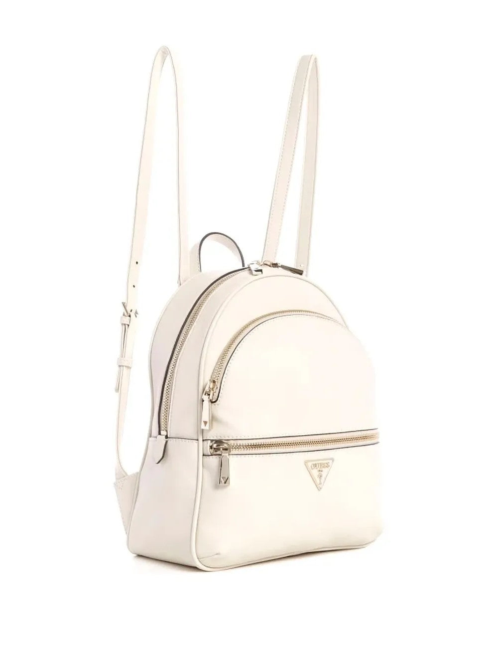 Zaino "Manhattan Large" Bianco Panna in Ecopelle con Logo 