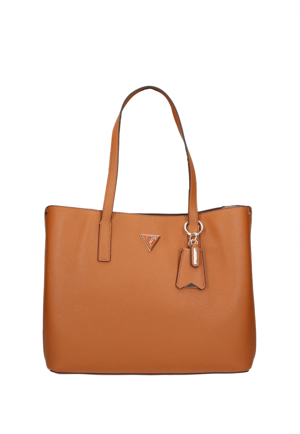 Shopper "Meridian" Color Cognac con Triangolo Logo e Charm Logato 