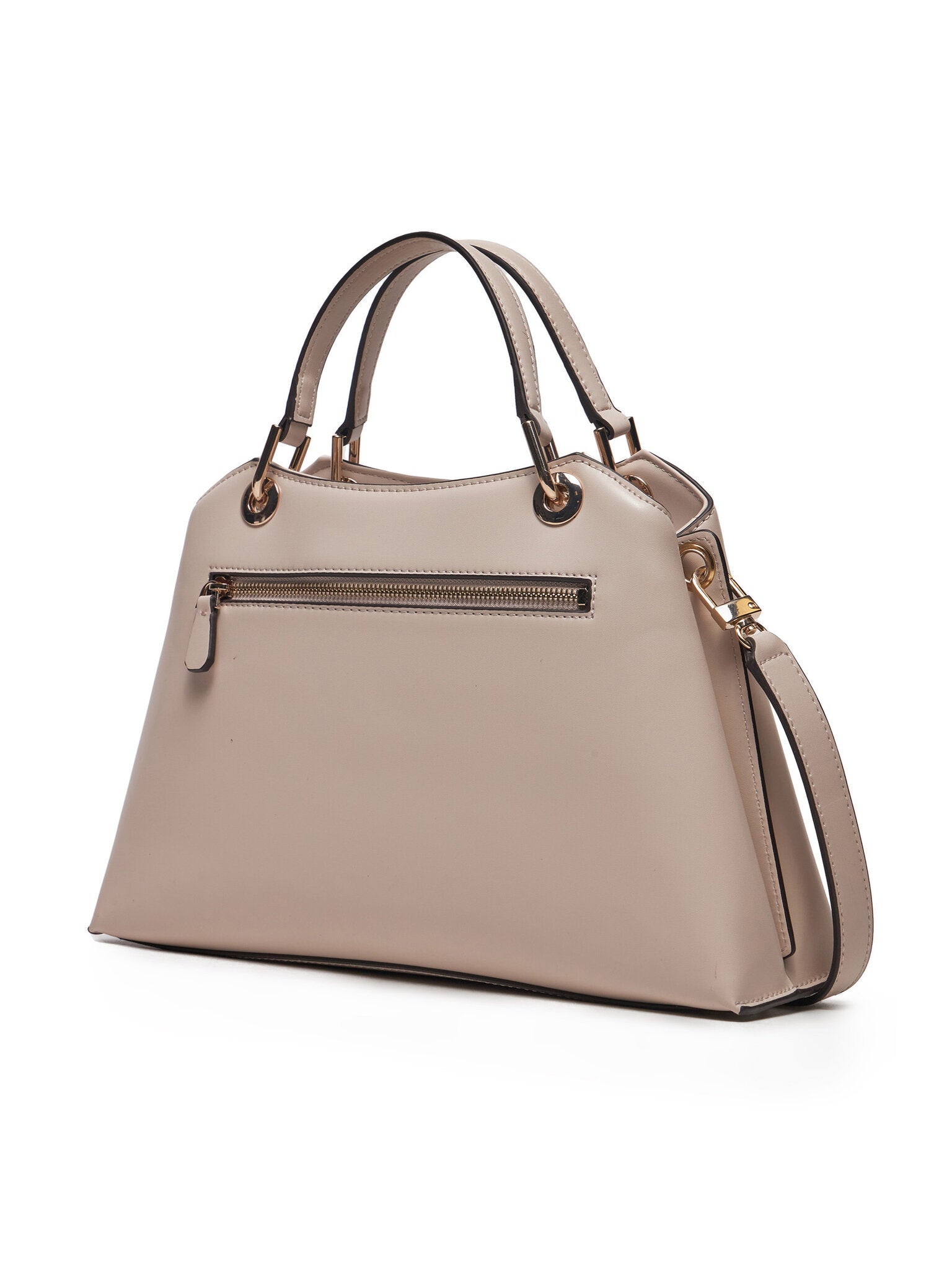 Borsa a mano Guess "Eco Evaine Girlfriend" tortora in ecopelle liscia 