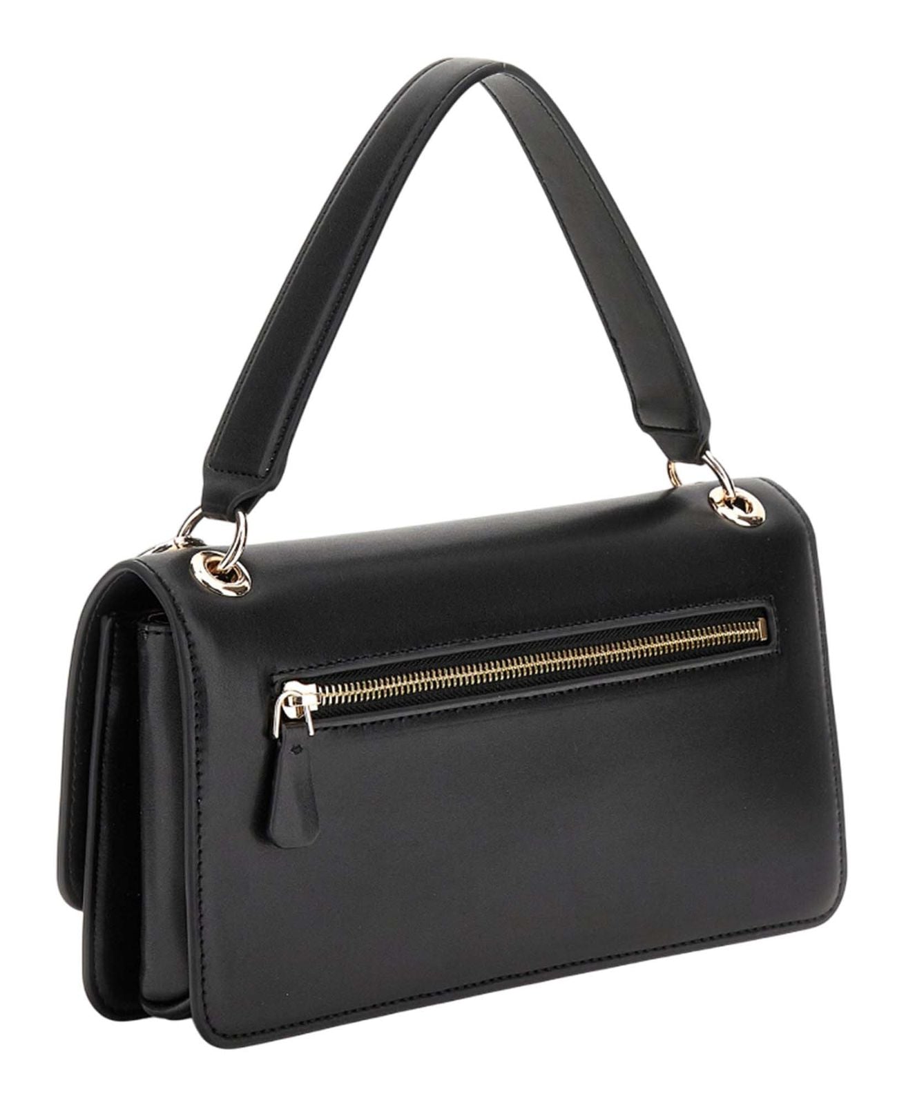Borsa a mano "Eco Evaine" nera in ecopelle con tracolla removibile 