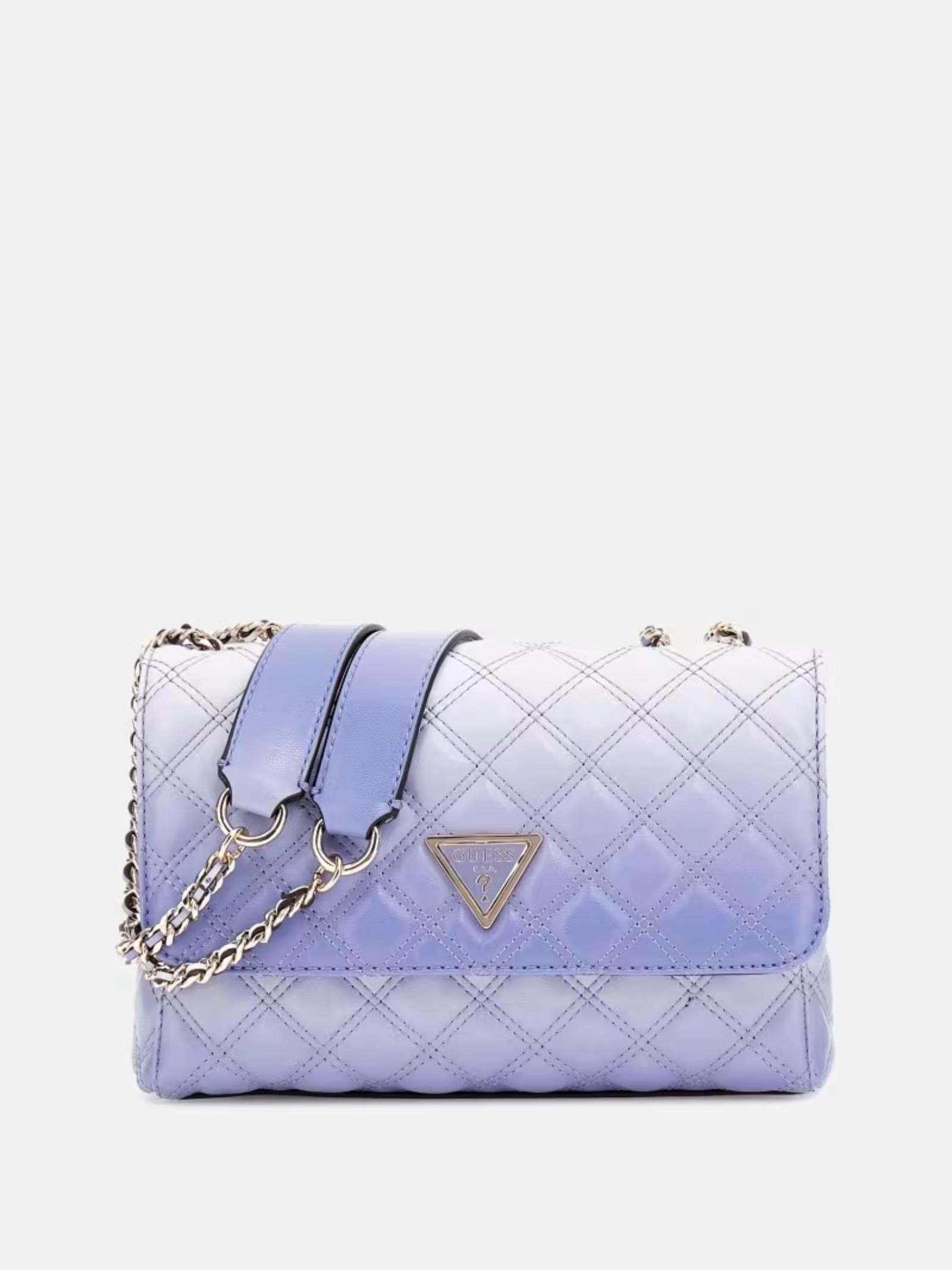 Borsa a tracolla "Giully" lilla sfumato trapuntata con logo frontale 