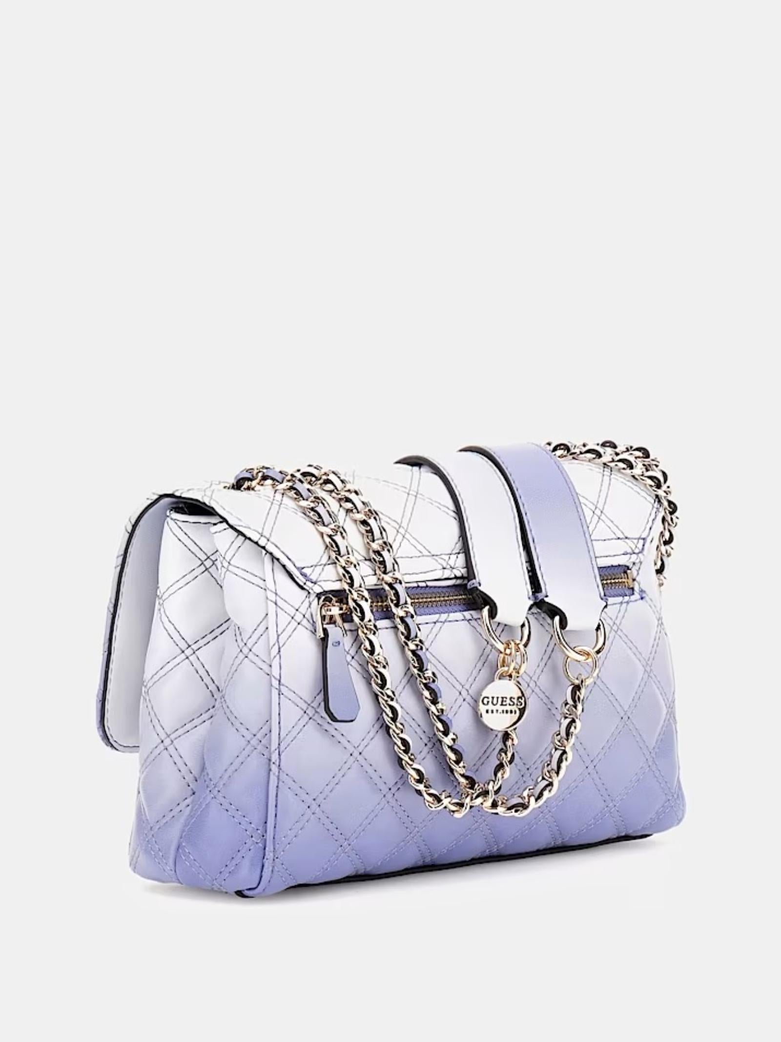 Borsa a tracolla "Giully" lilla sfumato trapuntata con logo frontale 