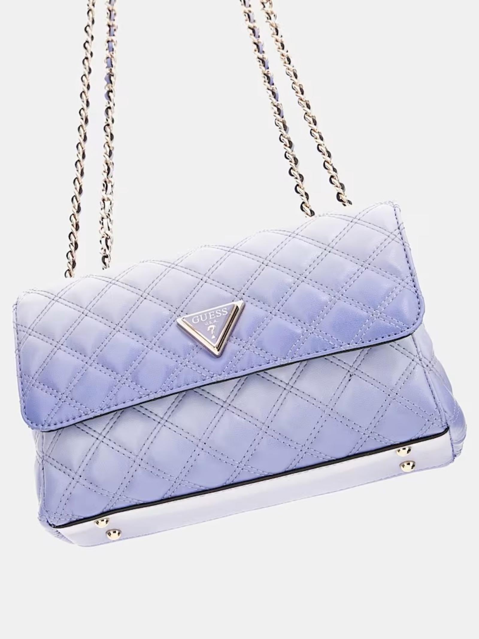 Borsa a tracolla "Giully" lilla sfumato trapuntata con logo frontale 