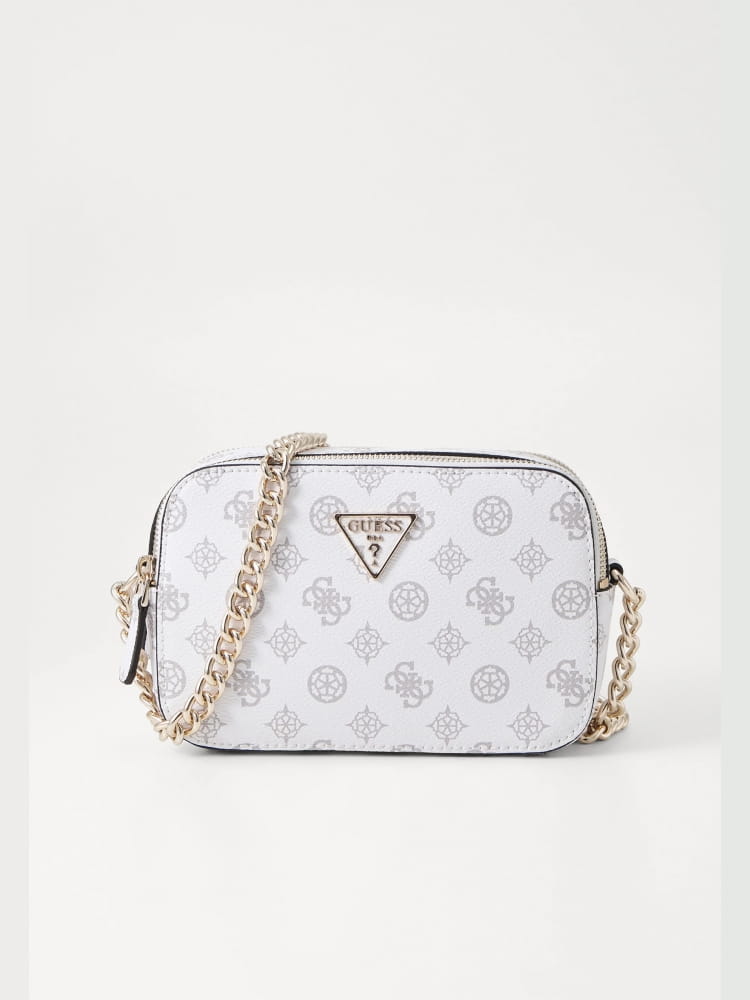 Borsa a tracolla Guess "Noelle Crossbody Camera 4G" bianca 