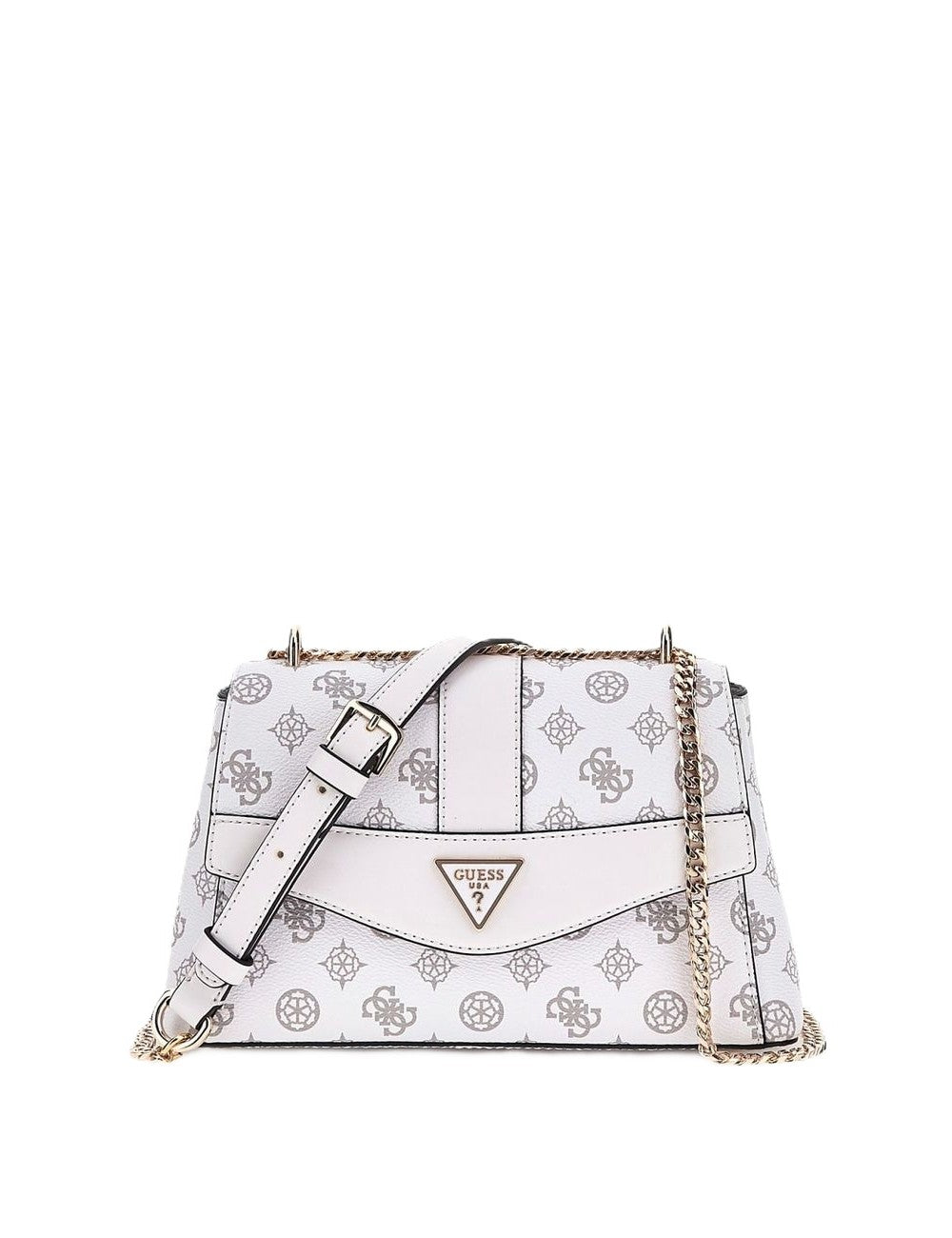 Borsa a Spalla "Dorys 4G" Logo Peony Bianco con Tracolla a Catena 