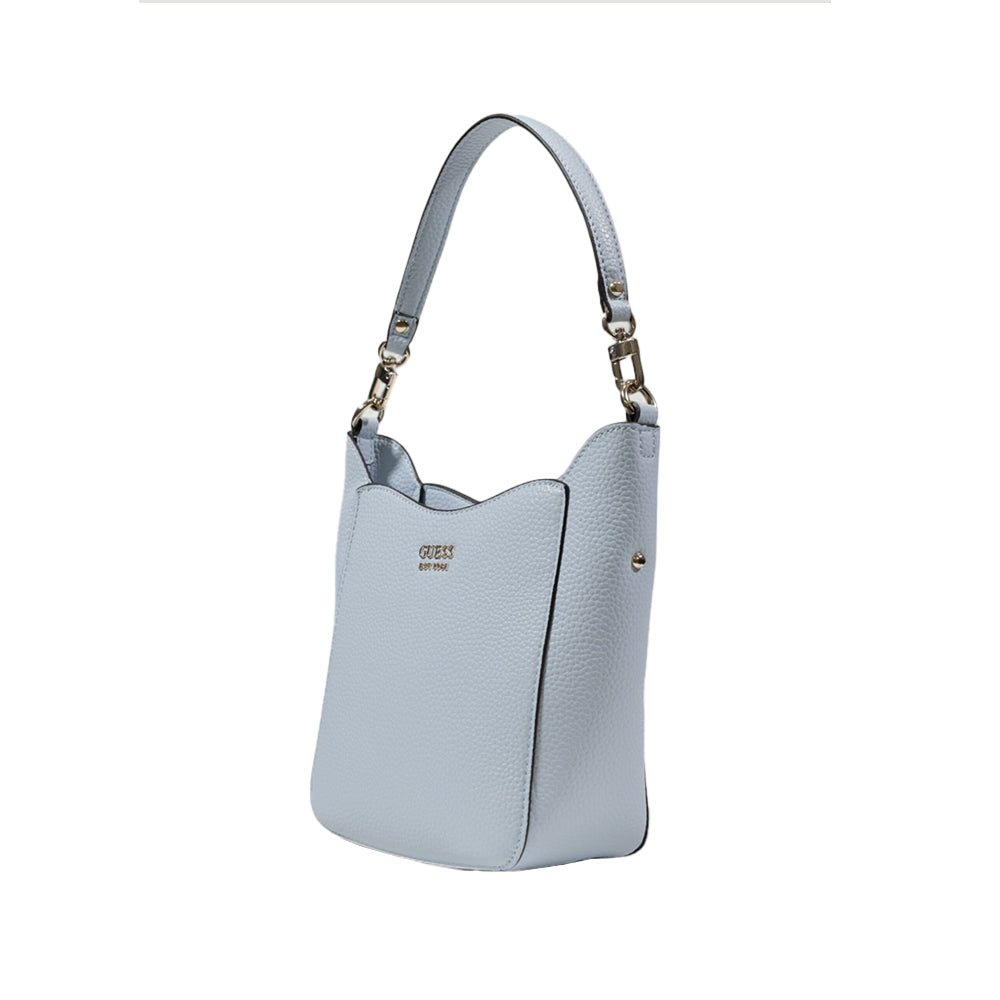 Borsa a Spalla "Brenton" azzurro polvere in Ecopelle Martellata 
