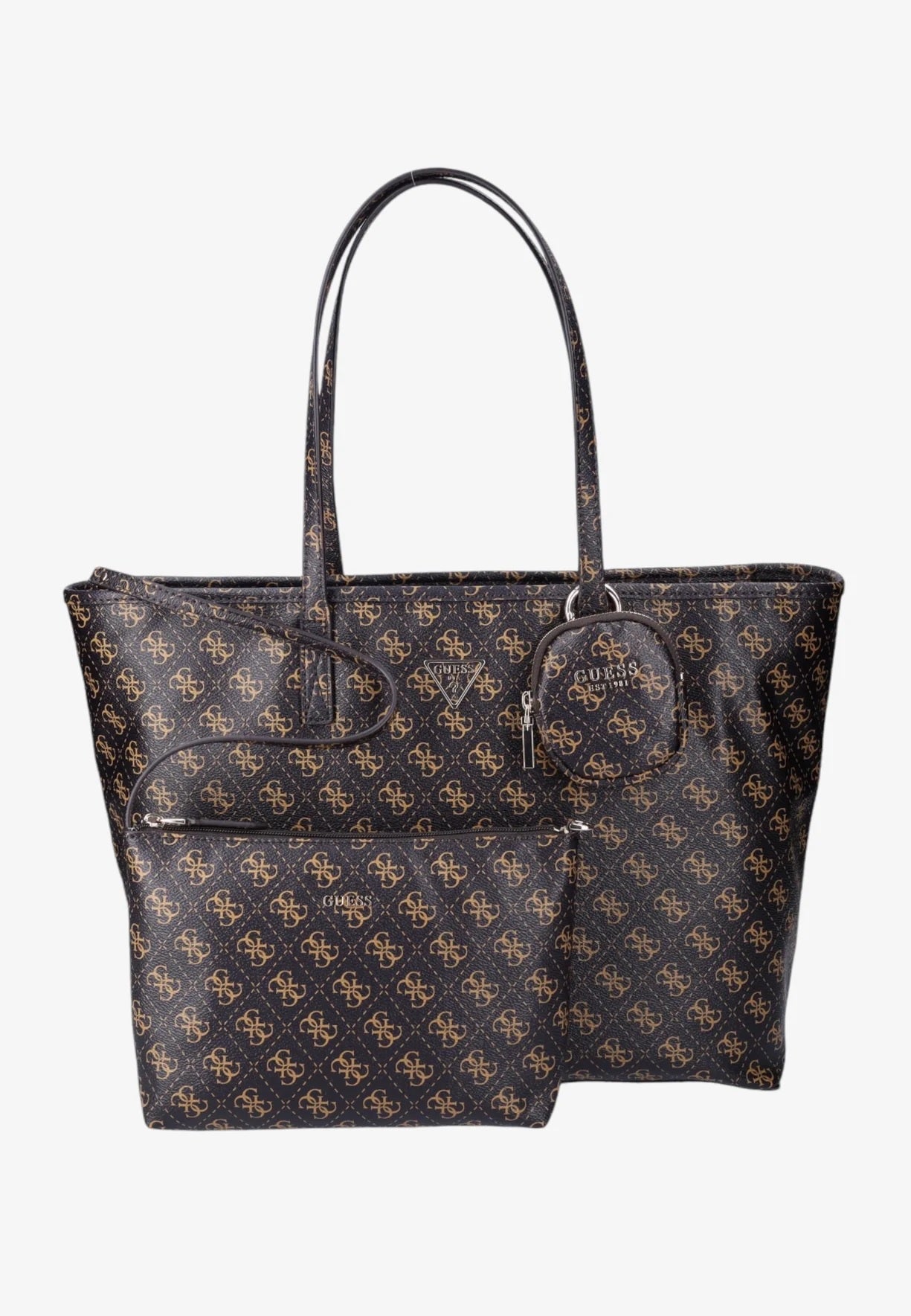 Shopper "Power Play" marrone con Logo 4G e Pochette Integrata 