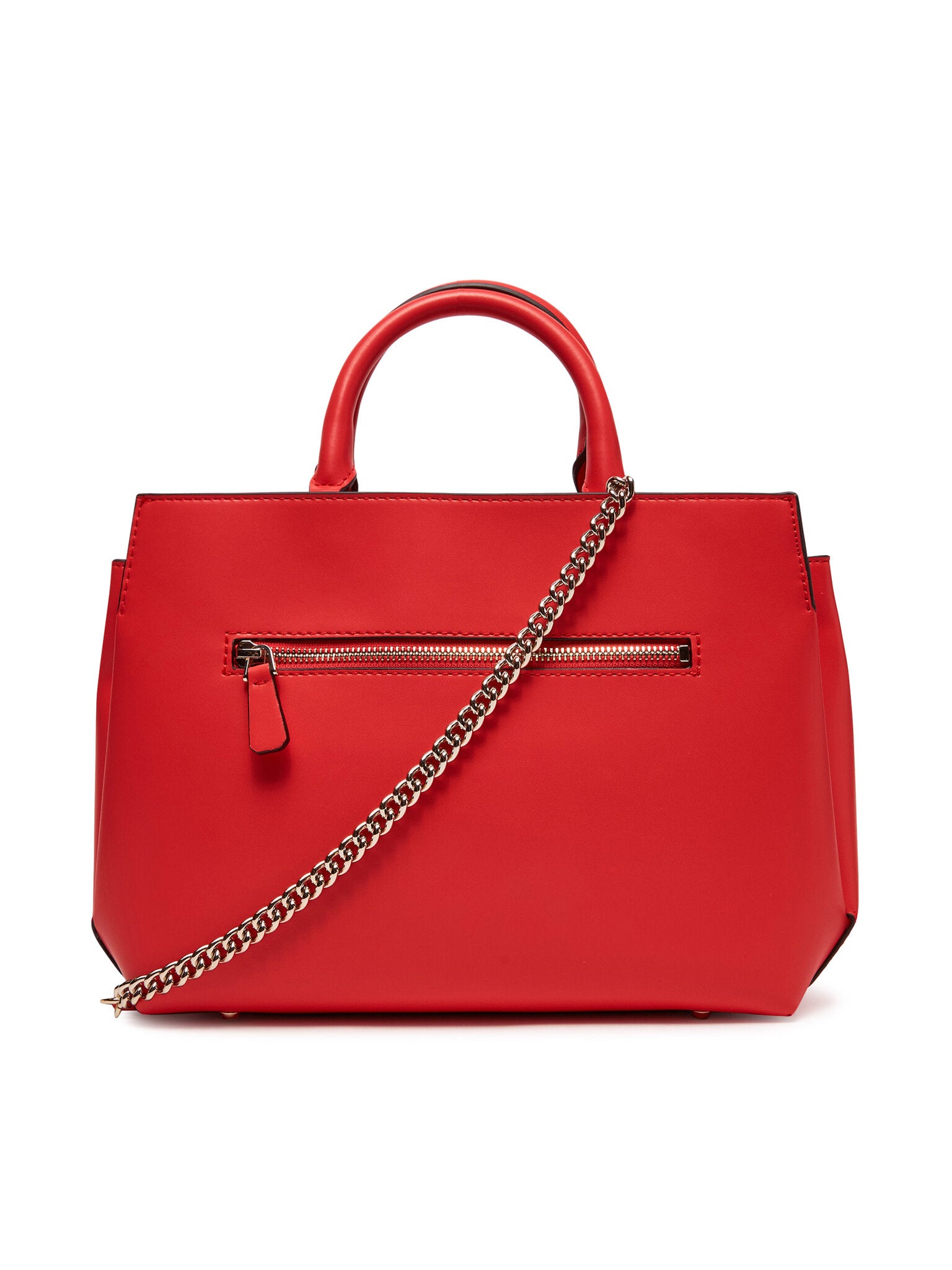 Borsa a Mano "Lorelei" Rossa in Ecopelle con Dettagli Catena 