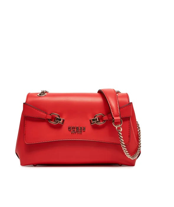 Borsa a Spalla "Lorelei" Rossa in Ecopelle con Dettagli a Catena 