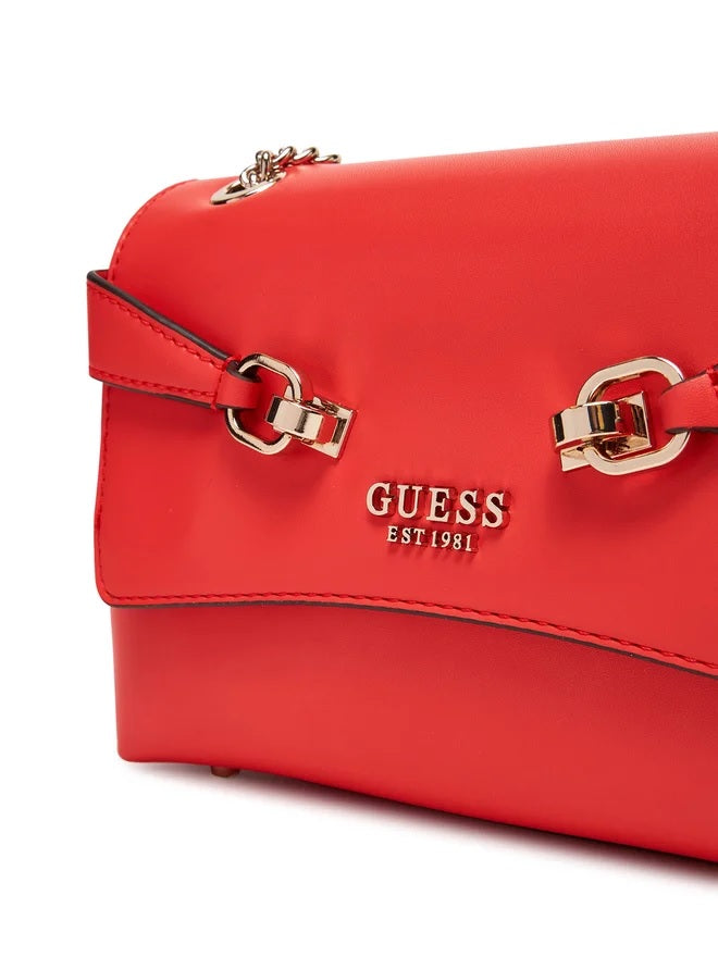 Borsa a Spalla "Lorelei" Rossa in Ecopelle con Dettagli a Catena 
