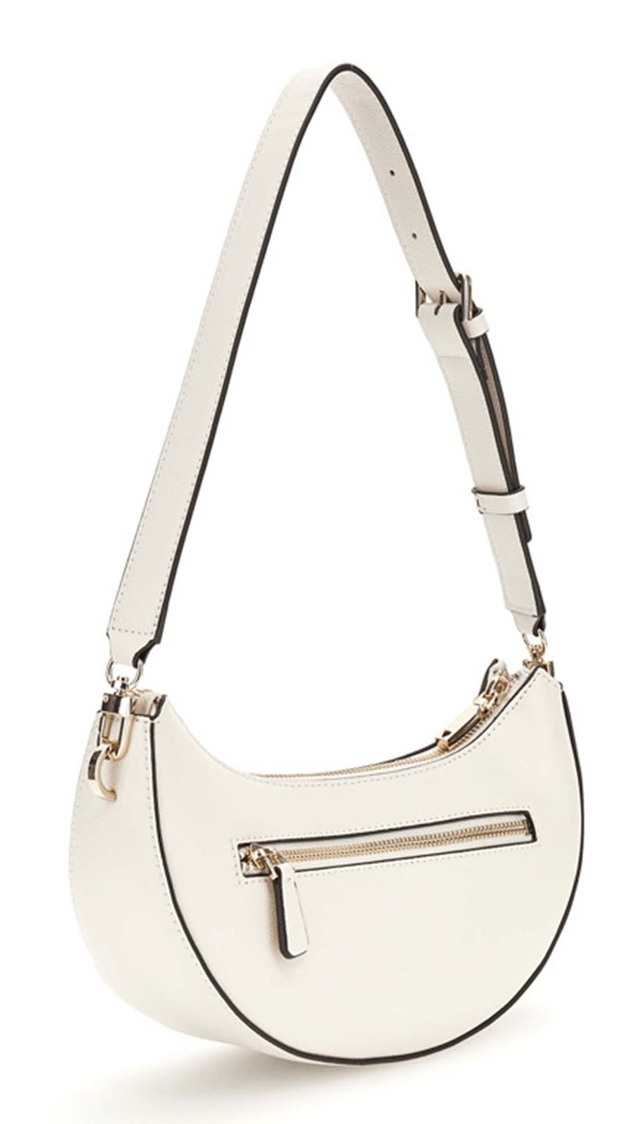 Borsa a Spalla "Phaedra" Bianca con Logo G Frontale e Zip Superiore 