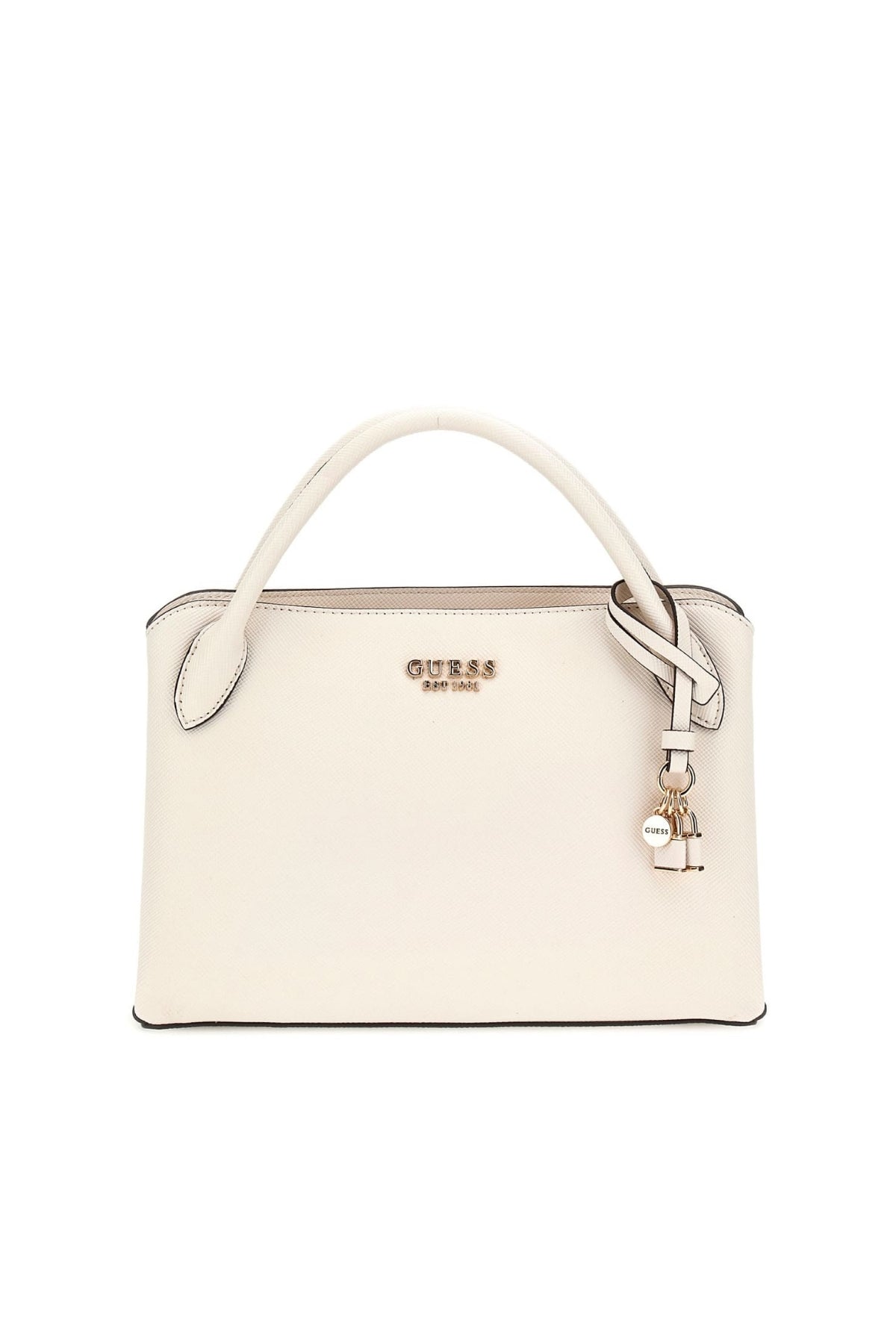 Borsa a Mano "Fedana Elite" Avorio con Charm e Chiusura Zip 