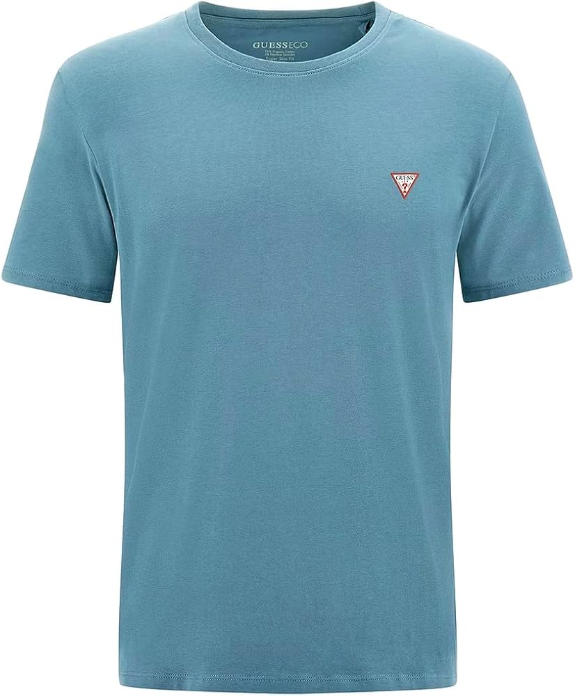 T-shirt "Core" Celeste con Logo Triangolare sul Petto 