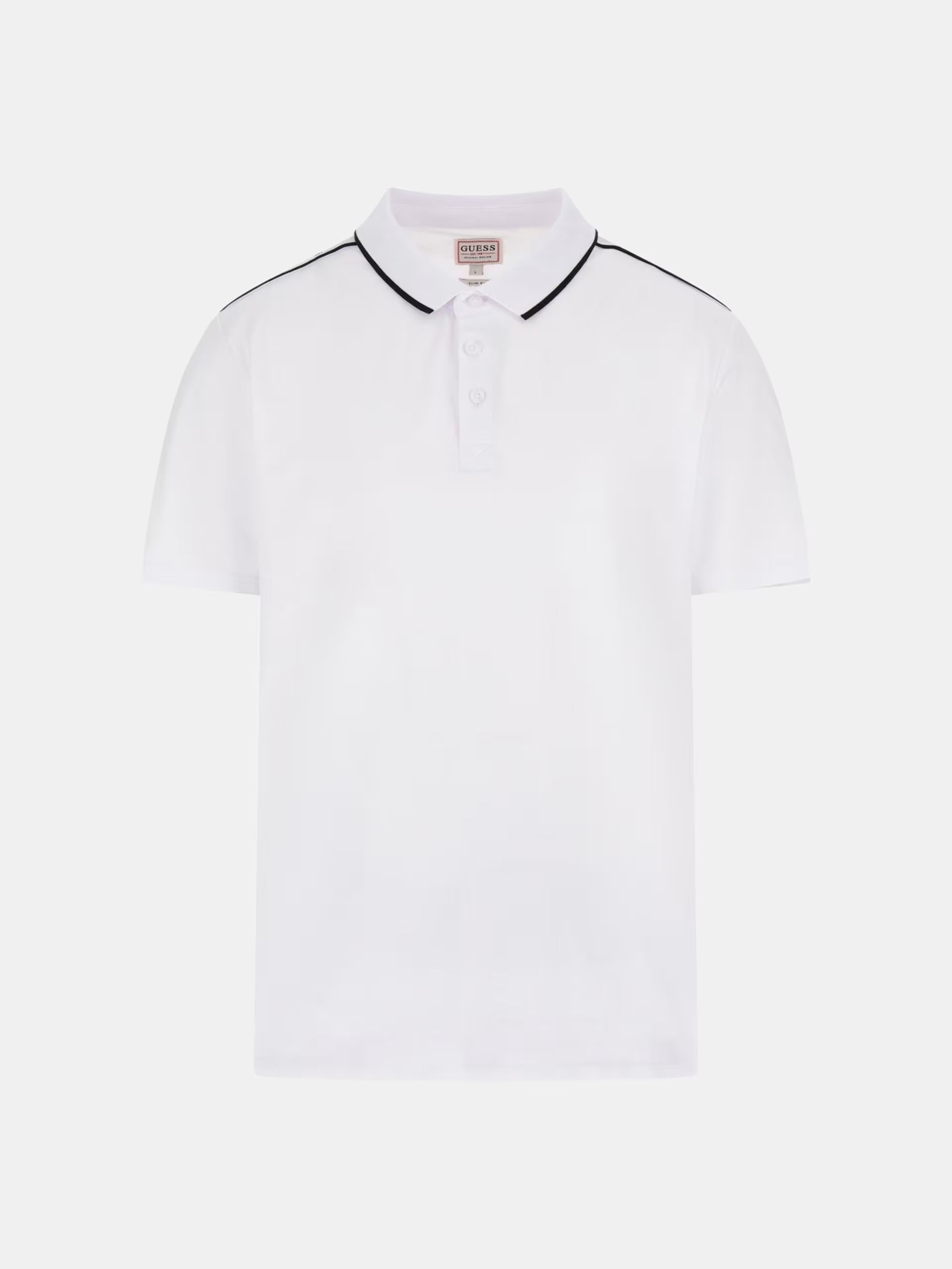 Polo Bianca con Colletto a Contrasto e Logo 4G sulle Spalle 