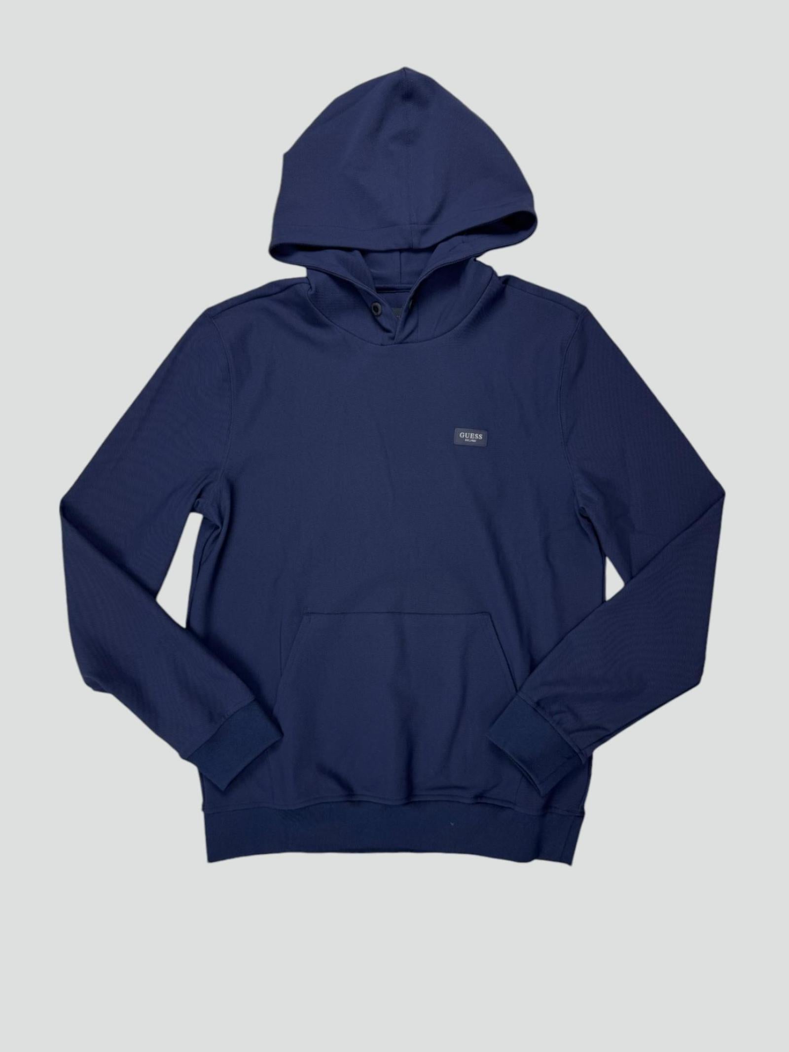 Felpa Blu con Cappuccio e Logo Guess 