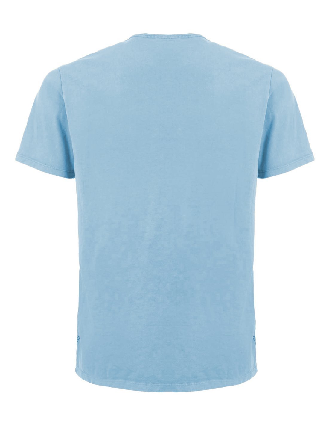 T-shirt "Los Angeles" Azzurra con Effetto Lavato e Logo Ricamato 