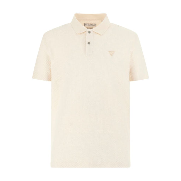 Polo Beige in con Colletto Classico e Chiusura a Bottoni 