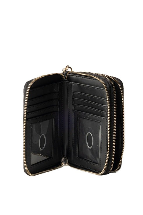 Portafoglio Guess Nero con Logo 4G in Rilievo e Polsino Removibile 