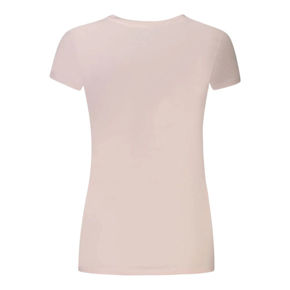 T-shirt "Icon Triangle" rosa con Logo a Strass Frontale 