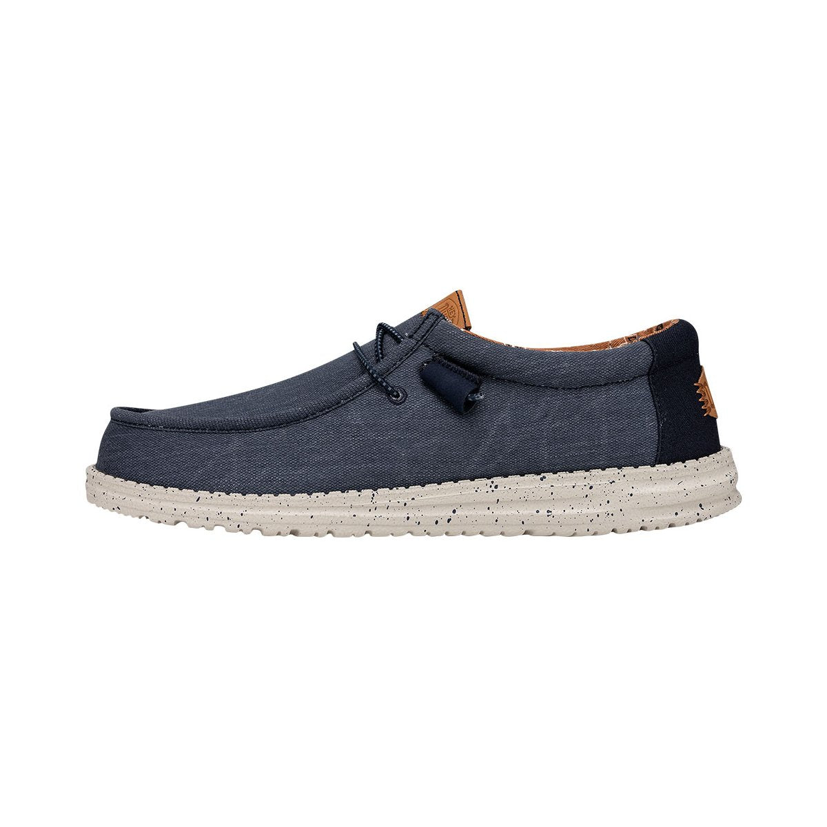 Mocassino "Wally Washed Canvas" Navy Blue in Tela Lavata Leggera 