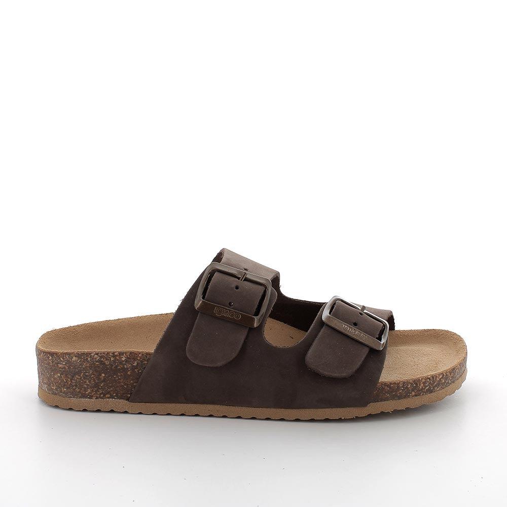 Sandali Marroni con Fibbia e Plantare Ergonomico in Memory Foam 