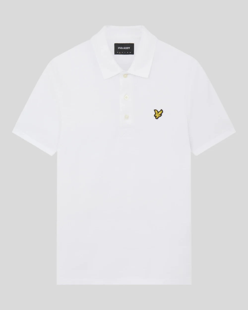 Polo bianca a Maniche Corte con Colletto Classico in Cotone Stretch 