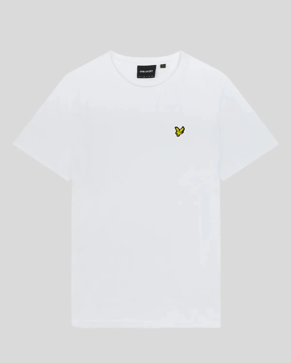 T-shirt Bianca a Maniche Corte in Cotone con Girocollo Regular Fit 