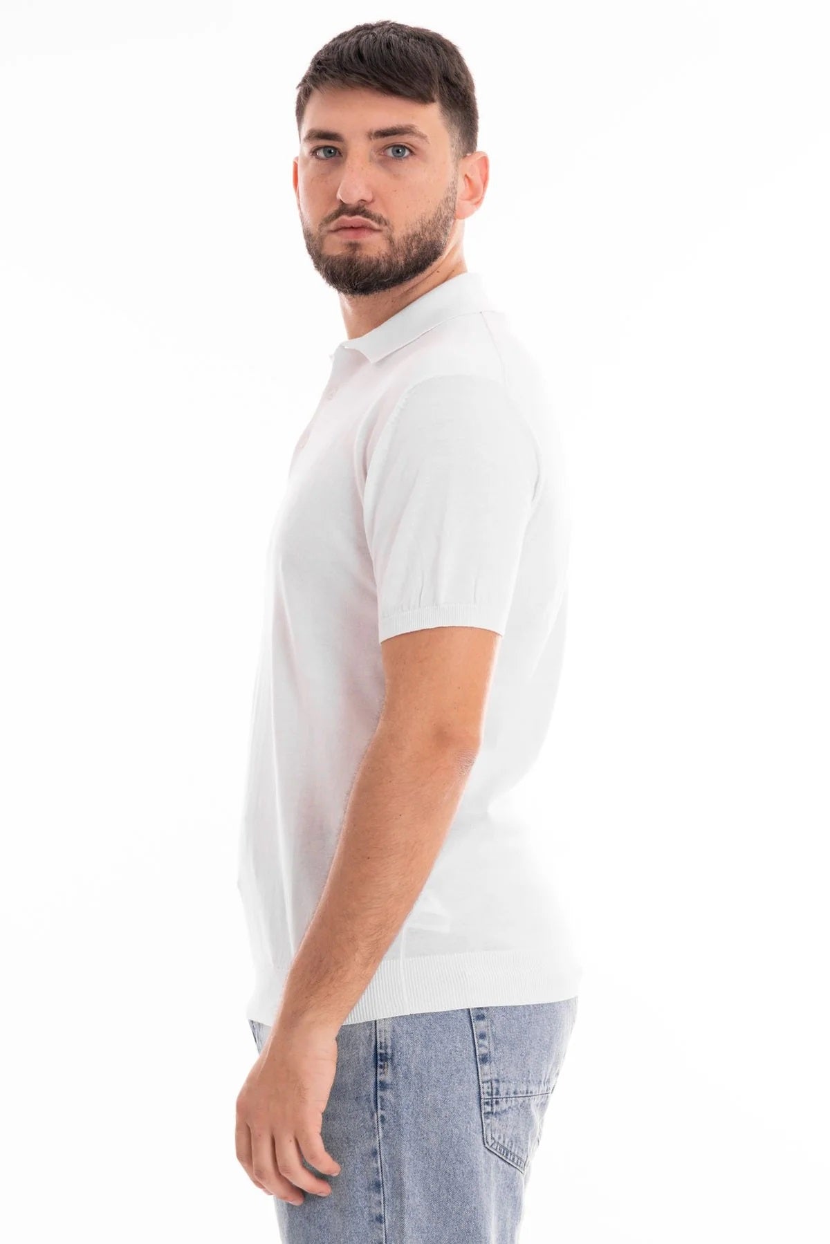 Polo Bianca in Puro Cotone con Colletto Classico e Vestibilità Slim 