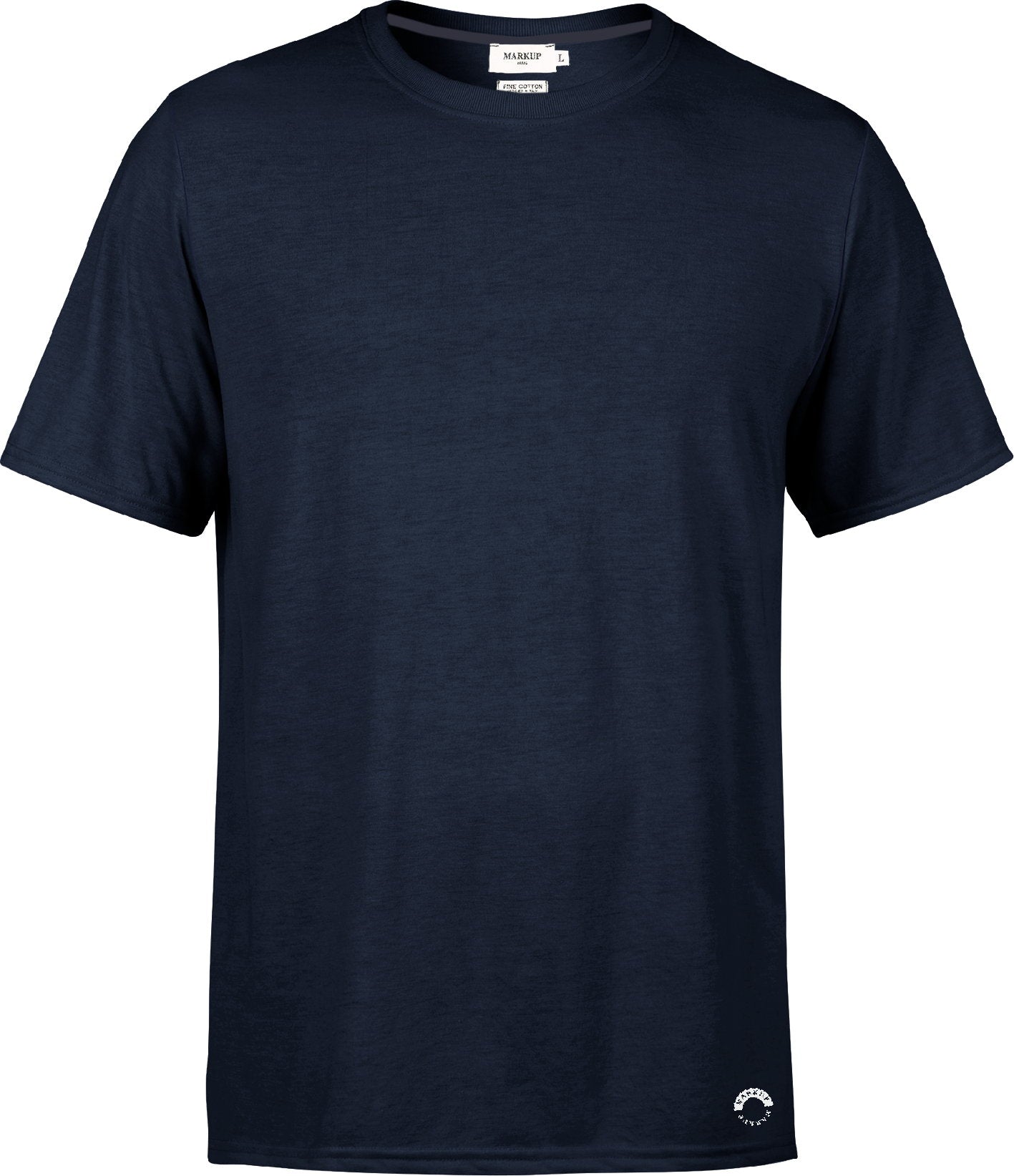 T.shirt girocollo nera a mezze maniche in jersey di cotone 