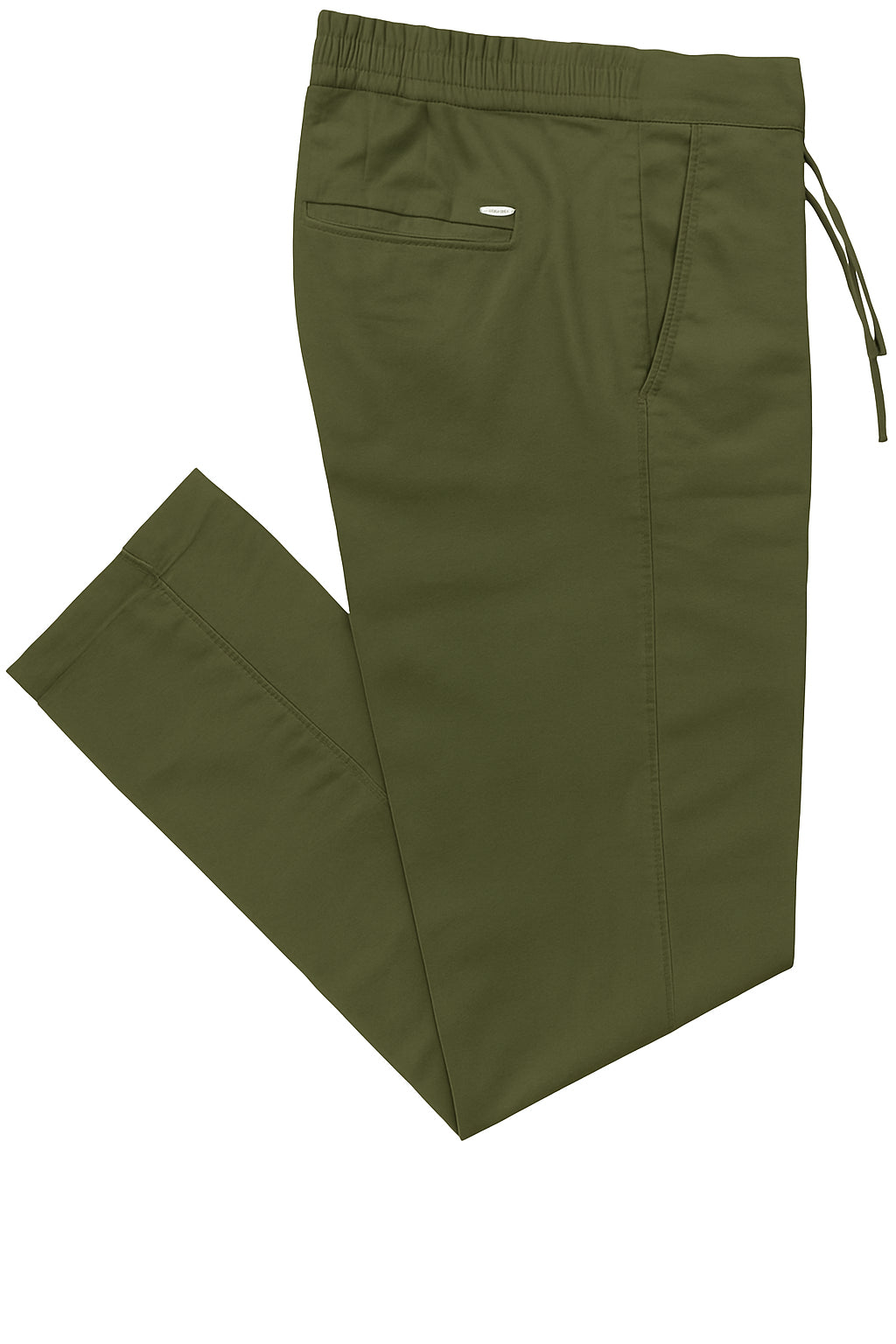 Pantalone in Lino verde militare con Vita Elasticizzata e Coulisse 