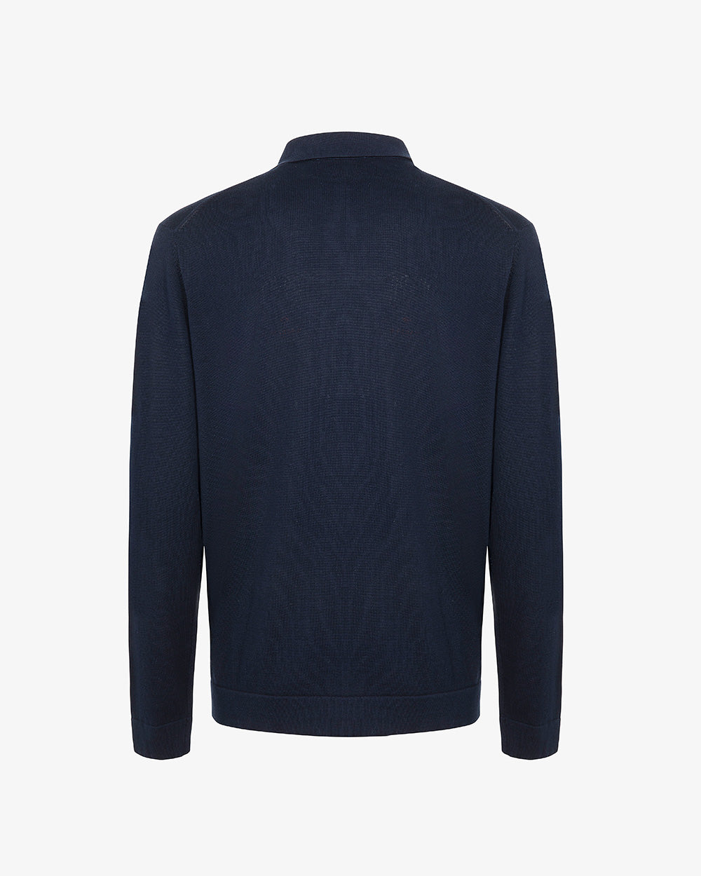 Camicia in Maglia Blu a Maniche Lunghe con Abbottonatura Frontale 