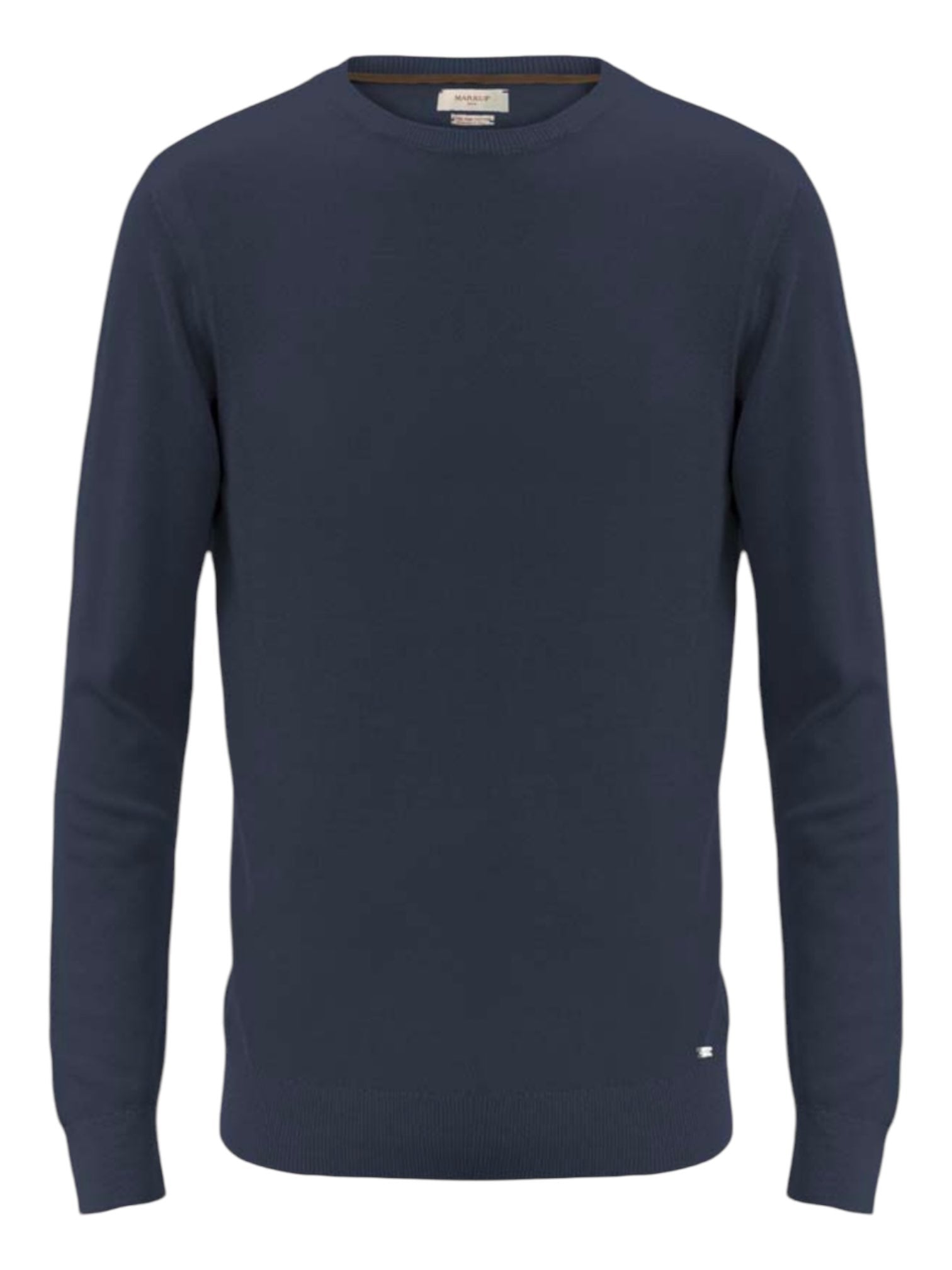 Maglia Girocollo blu in Cotone Punto Riso Regular Fit 