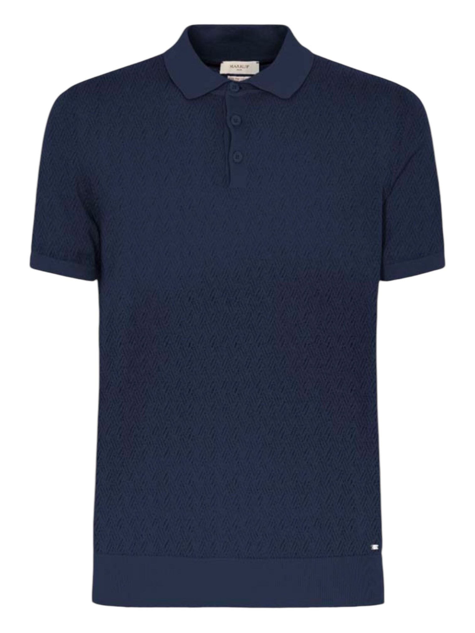 Polo a mezze maniche blu scuro con colletto classico 