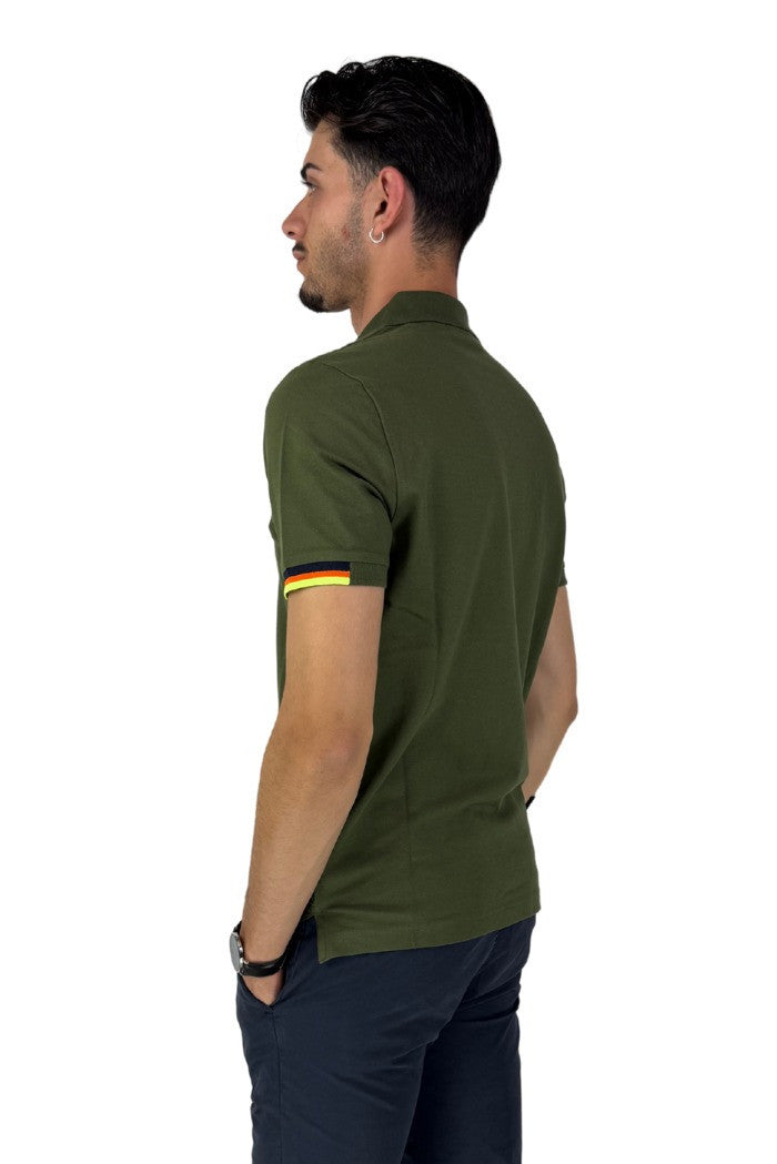 Polo verde militare con colletto classico 