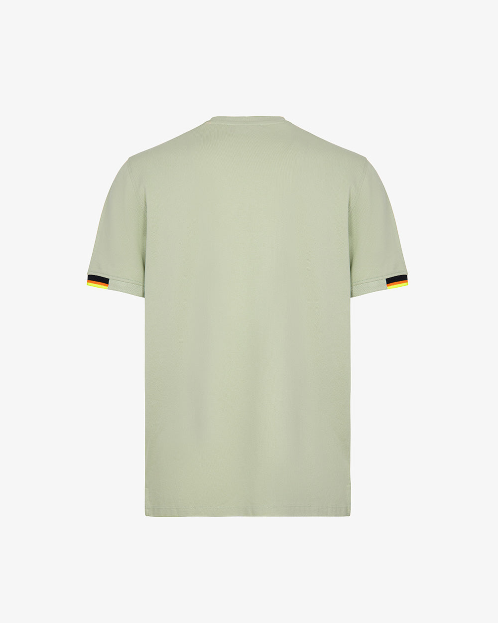 T-shirt Verde Militare in Piquet Stretch con Taschino e Inserti Multicolor 