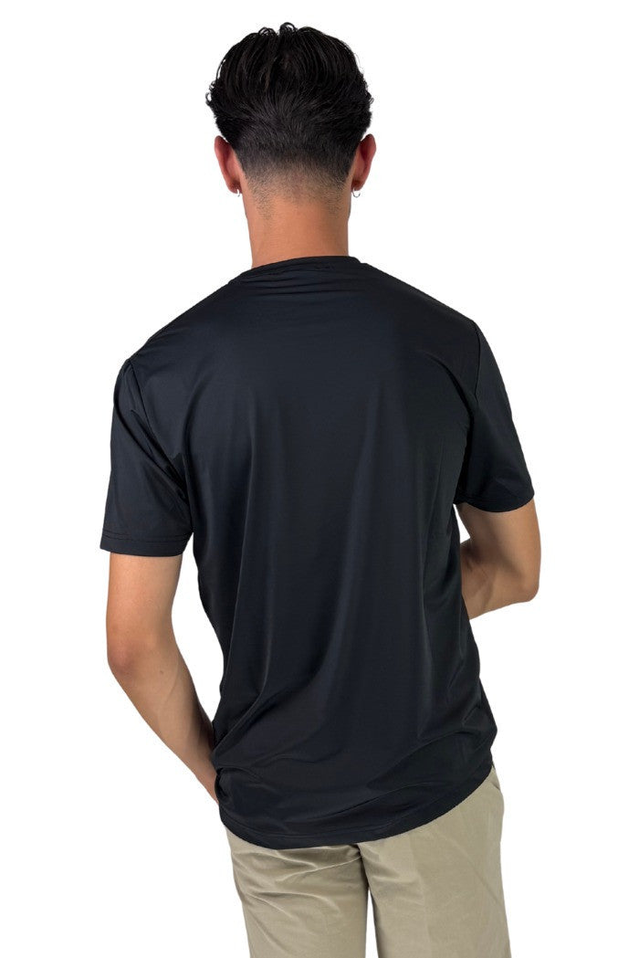T-shirt nera in Tessuto Antipiega "No Iron" 