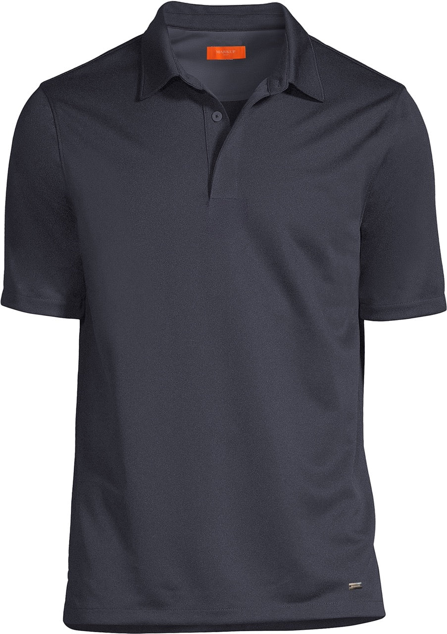 Polo "No Iron" blu con Tessuto Antipiega e Colletto Classico 