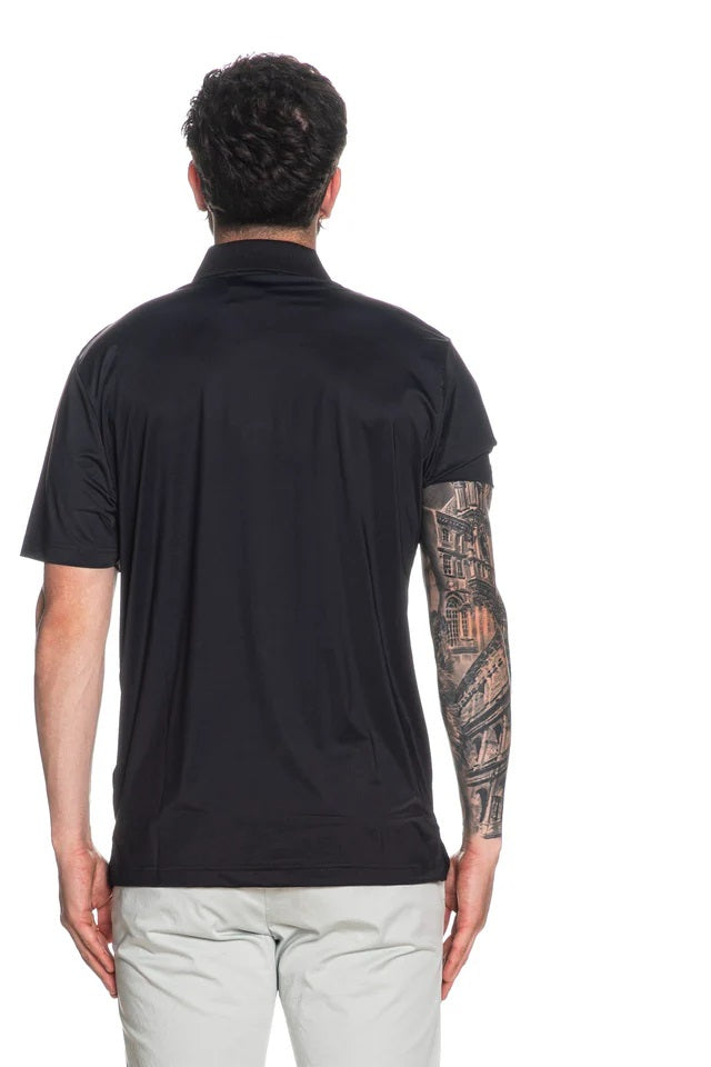 Polo "No Iron" blu con Tessuto Antipiega e Colletto Classico 