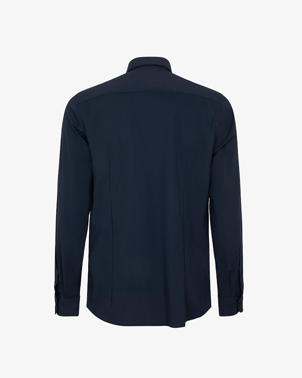 Camicia blu in Nylon a Maniche Lunghe con Collo Italiano 