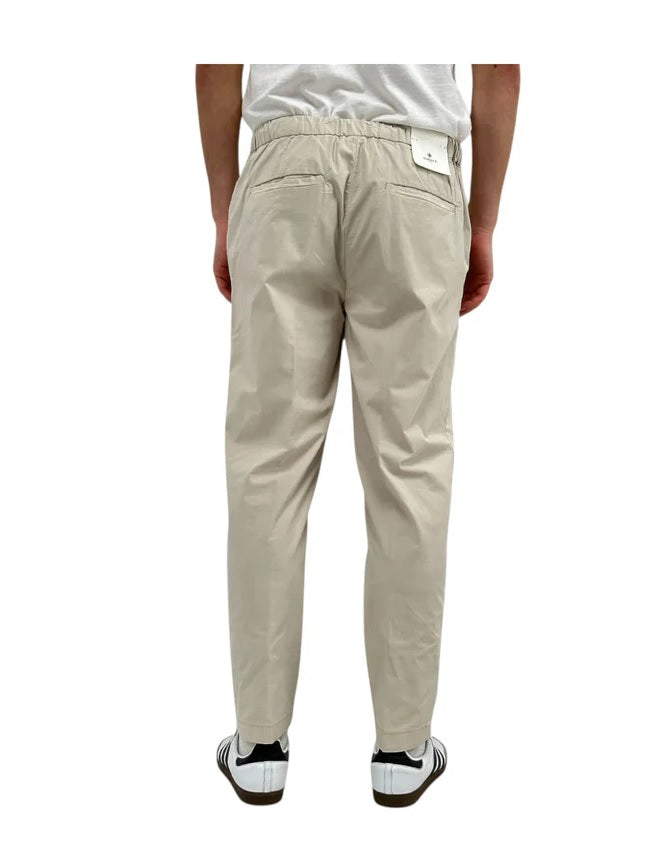 pantaloni chino uomo in colore beige in tessuto in misto cotone 