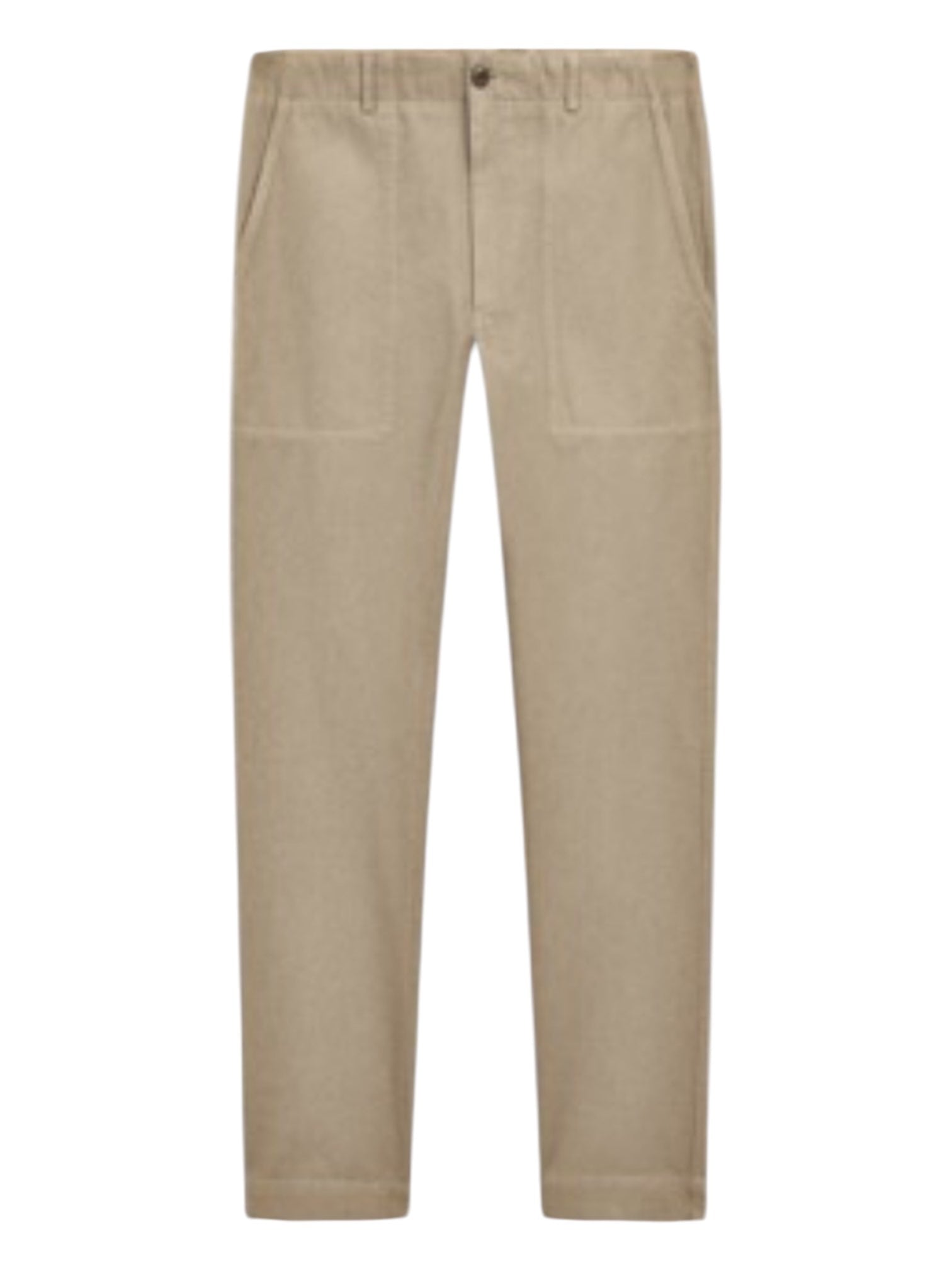 Pantalone beige con tasconi e chiusura con bottone <BR/> 